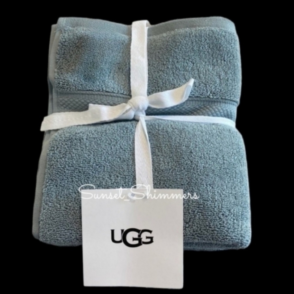 2 Piece UGG PASHA Color - SUCCULENT - THICK PLUSH Turkish Hand TOWEL SET New